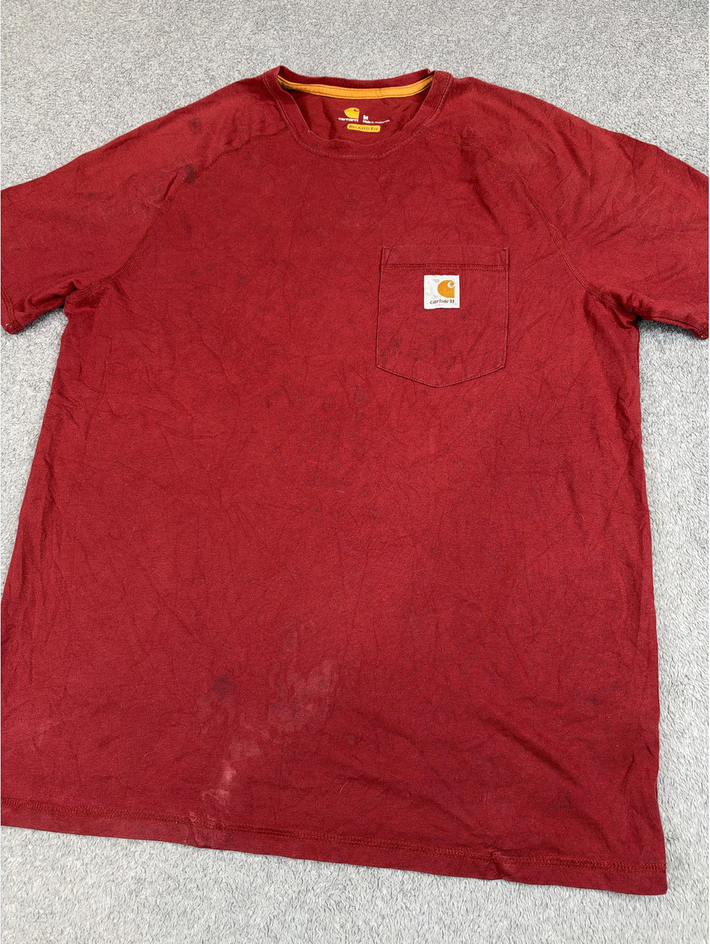 Carhartt Relaxed Fit pocket T shirt men's M red workwear